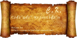 Czégé Krisztián névjegykártya